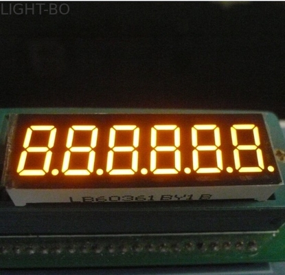 Ununterbrochenes 6 Segment der Stellen-7 alphanumerischer LED-Anzeigen-Bernstein 0,36 Zoll