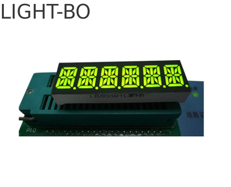Ein guter Preis. Kundenspezifische supergrüne 0,39-Zoll 6-stellige 14-Segment-LED-Anzeige für Instrumententafel Online