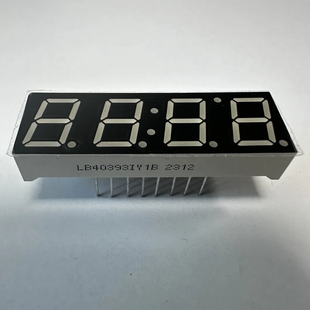 0.39"Gelbe 7-Segment-LED-Anzeige mit gemeinsamer Anode für Temperaturfeuchtigkeitsanzeiger 0