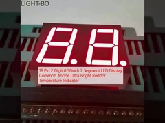 18 Pin 2 Ziffer 0,56 Zoll 7 Segment LED-Display gemeinsame Anode Ultra helles Rot für Temperaturanzeiger